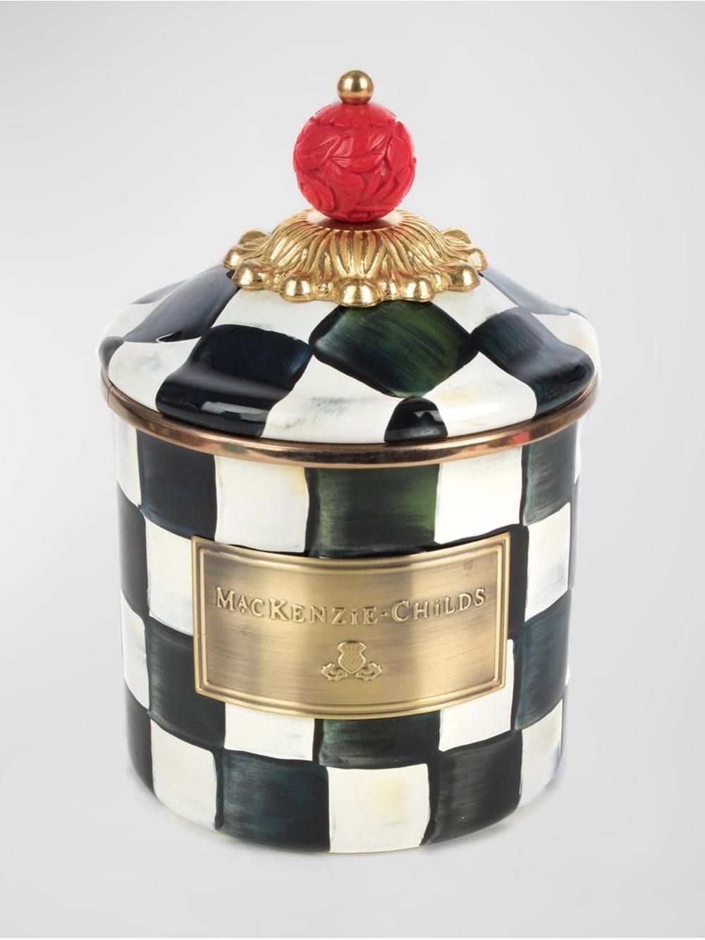 NEW! Mackenzie-Childs Courtly Check Demi Canister